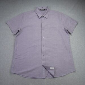 Travis Mathew Shirt Mens Large Purple Short Sleeve Button Up Casual